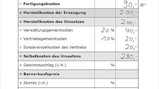 KLR  Kostenrechnung  Angebotskalkulation [upl. by Ainevul]