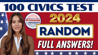 USCIS 100 Civics Test 2024 Questions and Answers Random Order for US Citizenship Interview amp Test [upl. by Mlohsihc]