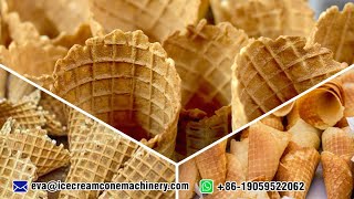 Waffle Cone Maker Machine SupplierIce Cream Cone MachinerySugar Waffle Cone Making Machine [upl. by Sadye]