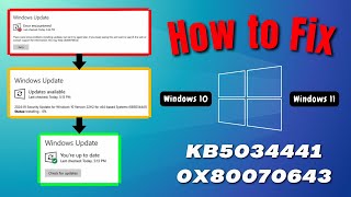 2024 How to fix Kb5034441 or 0x80070643 windows update error [upl. by Ahab]