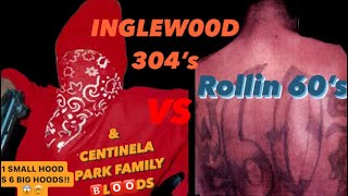 INGLEWOOD 304s VS ROLLIN 60s CENTINELA PARK FAMILY 🅱️L🅾️🅾️DS amp MORE SMALL HOOD WR [upl. by Feltie]