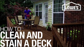 Washing Sanding amp Staining to Restore a Deck [upl. by Ilyssa]