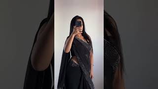 MEESHO black saree haul review meeshosaree meeshodsareehaul meeshohaul [upl. by Halstead]