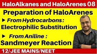 HaloAlkanes and HaloArenes 08  Preparation of HaloArene  Sandmeyer n Gattermann Reaction JEENEET [upl. by Strephonn70]