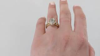 Bezel set Moissanite Solitaire Wedding Anniversary Ring  14K 18K Solid Gold Stacking Full Ring [upl. by Asirrac]