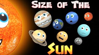 The Sun Size Comparison  Planets for Kids  Solar System Size Comparison [upl. by Stephana]