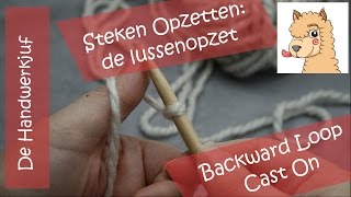 Opzetten Lussen opzet  Breien voor beginners in Nederlands Cast On Backward Loop [upl. by Manbahs]