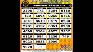 Resultados del Chance del DOMINGO 07 de enero de 2024 Loterias 😱💰💵 chance loteria resultados [upl. by Siclari]