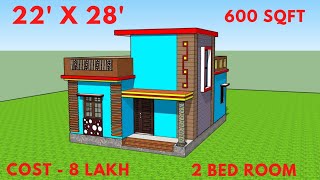 22 X 28 Small House Plan  22 X 28 Ghar ka Naksha  22x28 house design [upl. by Ennayoj]