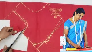 simple blouse cutting for beginners  easy blouse cutting in Tamil  simple blouse cutting tutorial [upl. by Norraa]