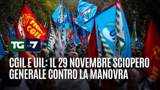 Cgil e Uil sciopero generale contro la manovra il 29 novembre [upl. by Abbey]