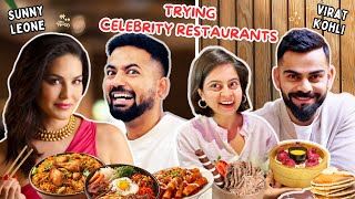 Eating at CELEBRITY Restaurants for 24 HOURS [upl. by Elak76]