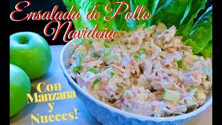 ENSALADA DE POLLO CON MANZANA Y NUECESFACIL Y RAPIDA DE HACER MUY SALUDABLE Y RIQUISIMA [upl. by Hakaber]