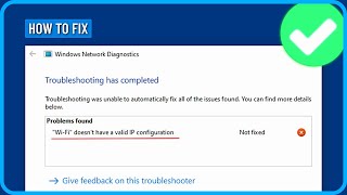 How To Fix WiFi Doesnt Have a Valid IP Configuration in Windows 111087 [upl. by Canada]