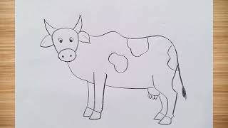 how to draw cow drawing easy step by stepaaravdrawingcreative1112 [upl. by Simonette]