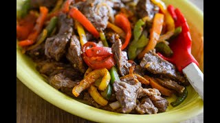 Air Fryer Beef Fajitas  Ninja Foodi Recipe [upl. by Hiroshi]