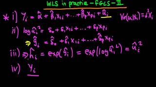 Weighted Least Squares in practice  feasible GLS  part 2 [upl. by Mira]