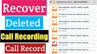 How To Recover Deleted Call Recording  Recover Call Record [upl. by Nattirb]