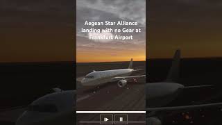 Landing Aegean with no Gear Fraport [upl. by Tterag]