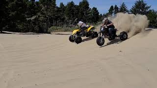 ATC250R with CT Racing 350 vs YFZ450 Florence Dunes 71720 [upl. by Vito]