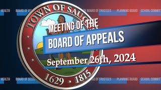 Saugus Board of Appeals  September 26th 2024 [upl. by Leay632]