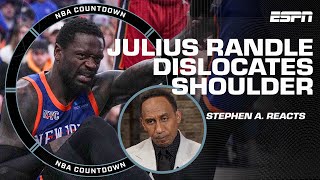 Stephen A reacts to Julius Randle’s injury THIS CAN’T BE HAPPENING  NBA Countdown [upl. by Lletram338]