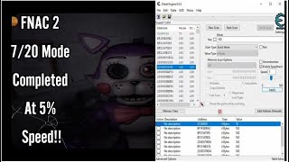 FNAC 2 720 Normal Completed At 5 Speed CheatEngine [upl. by Matta]