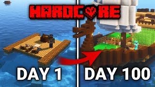 I Sailed the Ocean for 100 Days in Hardcore Minecraft [upl. by Tennes]