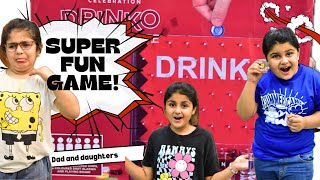 Super fun game drinko challange  dad and daughter  funny reactions 😂 [upl. by Yniar]