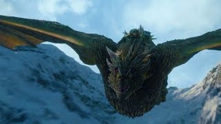 Game of Thrones 8x01  Jon Rides Rhaegal [upl. by Muslim171]