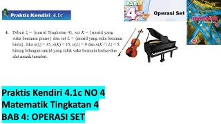 KSSM Matematik Tingkatan 4 Bab 4 praktis kendiri 41c no4 Operasi Set form 4 buku teks SPM [upl. by Droffilc]