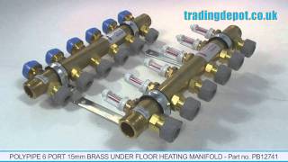 Polypipe 6 Port 15mm Brass Under Floor Manifold Part no PB12741 [upl. by Assej]