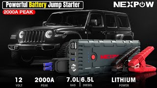 NEXPOW 2000A Jump Starter Quick and Easy Car Start [upl. by Etteuqal]