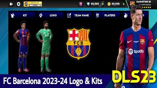 FC Barcelona 202324 Logo amp Kits  DLS 23 [upl. by Otina]