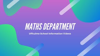 Maths Department  Uffculme School Information Video [upl. by Hamner]