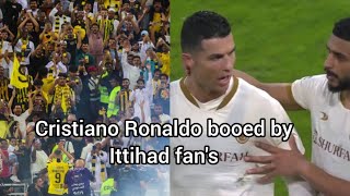 Cristiano Ronaldo booed by AlIttihad fans after scoring 2 goals [upl. by Drofnil]