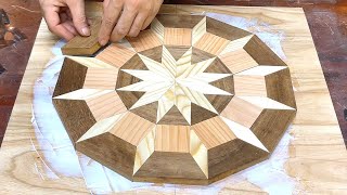 Amazing Scrap Wood Recycling Project  The Process Of Making A Unique 3D Wall Clock  Woodworking [upl. by Emyam]