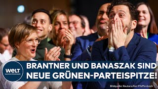 DIE GRÜNEN Franziska Brantner und Felix Banaszak mit absoluter Mehrheit zur Parteispitze gewählt [upl. by Kira]