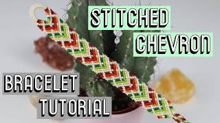 STITCHED CHEVRON TUTORIAL CC  Friendship Bracelets [upl. by Gertrud]