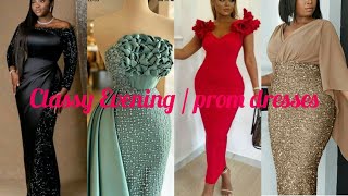 Top best dinner gown styles for ladies  Evening dresses 2023 sequins styles for prom dressesSatin [upl. by Yelwah]