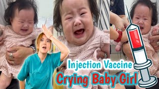 Injection Video For Little Baby Girl Cute Baby Pain Vaccination Injection Crying 😢 [upl. by Harcourt]