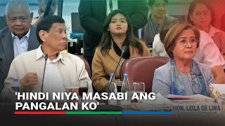 Duterte gestures a punch at de Lima during House quad comm probe  ABSCBN News [upl. by Ydnal]