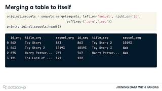 Merging a table to itself  Pandas [upl. by Valentine]