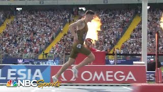 Jakob Ingebrigtsen on fire rips WORLD RECORD in 3000m at Diamond League Silesia  NBC Sports [upl. by Aralc]