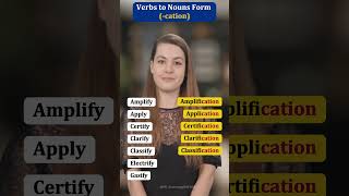 Verbs to Nouns cation Forms  Learn English Vocabulary shrots [upl. by Gunnar733]