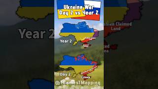 Ukraine War Day 2 vs Year 2 mapping europe geography enfemapping history [upl. by Arocat]