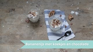 RECEPT  Snel bananenijs met chocolade en koekjes [upl. by Rebekah413]