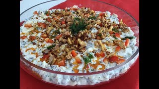 Vazgeçilmez Pratik Yeşil Mercimek ve Şehriyeli Yoğurtlu Salata MÜKEMMEL LEZZETLER SALAD [upl. by Derriey401]