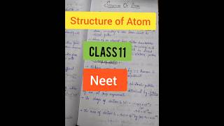 Structure Of Atom Class 11  Neet  shorts shortvideo viralvideo [upl. by Christoforo]