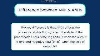 ANDANDS Instructions of ARM CortexM4 [upl. by Marsiella]